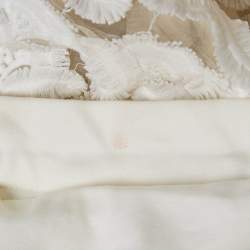 Pre Owned Maje White Fil-Coupe Tulle Midi Skirt M