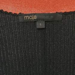 Maje Black Knit Belted Long Cardigan S