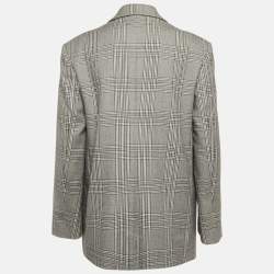 Maje Grey Plaid Houndstooth Single Breasted Blazer M