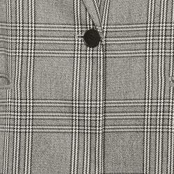 Maje Grey Plaid Houndstooth Single Breasted Blazer M