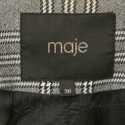Maje Grey Plaid Houndstooth Single Breasted Blazer M