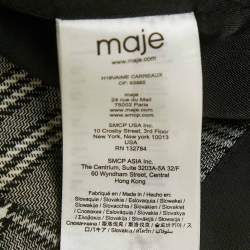 Maje Grey Plaid Houndstooth Single Breasted Blazer M