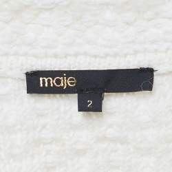 Maje Ivory Tweed Oversized Jacket L