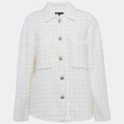 Maje Ivory Tweed Oversized Jacket L