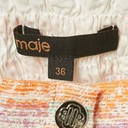 Maje Multicolor Tweed Cutout Detail Sleeveless Mini Dress XS