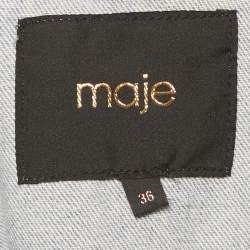 Maje Light Blue Denim Studded Crop Jacket XS