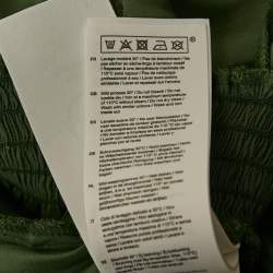 Pre Owned Maje Khaki Green Satin Smocked Jumpsuit S