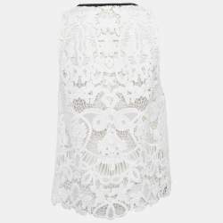 Maje White Lace Sleeveless Sheer Top M