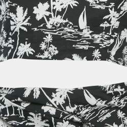 Maje Black Printed Cotton Top and Wrap Skirt Set M/S