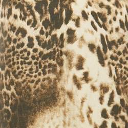 Maje Brown Leopard Pattern Linen Blend Shift Dress S