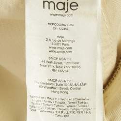 Maje Off-White Cotton Drill Zip-Up Jumpsuit S