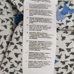 Pre Owned Maje White Floral Print Crepe Asymmetric Ruffled Mini Dress M