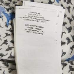 Pre Owned Maje White Floral Print Crepe Asymmetric Ruffled Mini Dress M