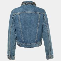 Pre Owned Maje Blue Denim Embellished Jacket M