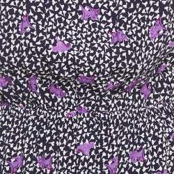 Pre Owned Maje Navy Blue Floral Print Crepe Pensées Marine Parme Mini Dress S