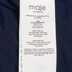 Pre Owned Maje Navy Blue Floral Print Crepe Pensées Marine Parme Mini Dress S