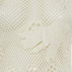 Maje Off White Embroidered Mesh Loriquet Long Sleeve Top M