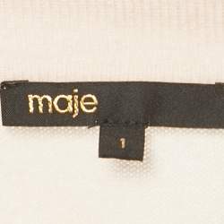 Pre Owned Maje Pink Argyle Knit Collared Sweatshirt S