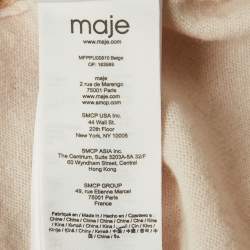 Pre Owned Maje Pink Argyle Knit Collared Sweatshirt S