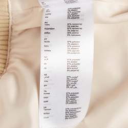 Maje Beige Cactus Applique Satin Bomber Jacket L