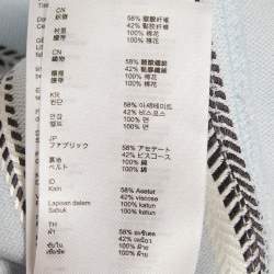 Pre Owned Maje Blue Stripe Crepe Button Front Belted Maxi Dress S