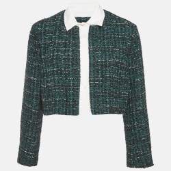 Maje Forest Green Button Front Crop Jacket XL