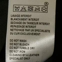 Pre Owned Maje Black Leather & Suede Patterned Mini Skirt S