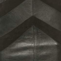 Pre Owned Maje Black Leather & Suede Patterned Mini Skirt S