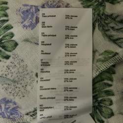 Pre Owned Maje White Printed Linen Blend V-Neck Midi Dress XL