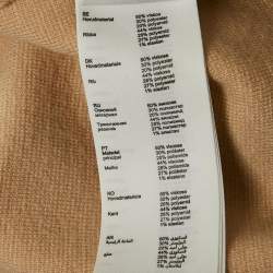 Pre Owned Maje Beige Knit Contrast Embellished Detail Sleeveless Oversized Cardigan S