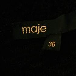 Pre Owned Maje Black Patterned Knit Sleeveless Long Dress S