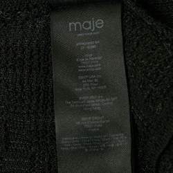 Pre Owned Maje Black Patterned Knit Sleeveless Long Dress S