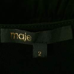 Pre Owned Maje Black Crepe Smocked Mini Dress M