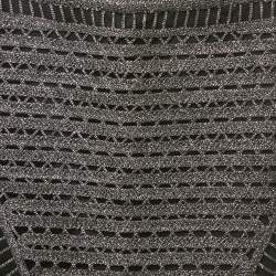 Pre Owned Maje Metallic Lurex Crochet Mini Skirt S