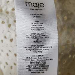 Pre Owned Maje White Textured Crochet Long Top S