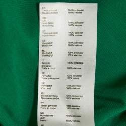 Pre Owned Maje Green Satin Ruffed Off-Shoulder Midi Dress S