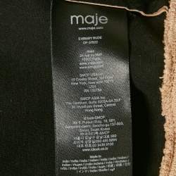 Pre Owned Maje Tan Leather Zip-Up Jacket S