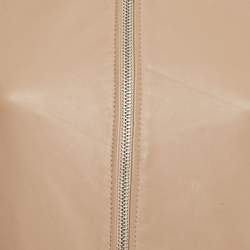 Pre Owned Maje Tan Leather Zip-Up Jacket S