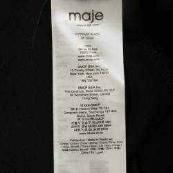 Pre Owned Maje Black Jersey Ruffled Off-Shoulder Bodysuit L