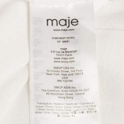 Pre Owned Maje White & Black Love Embroidered Crepe Chesti Shirt S