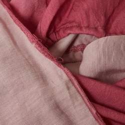 Pre Owned Maje Pink Ombre Cotton Handkerchief Hem Maxi Dress L