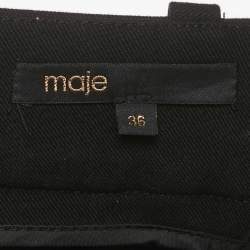 Pre Owned Maje Black Cotton Button Detail Mini Skirt S