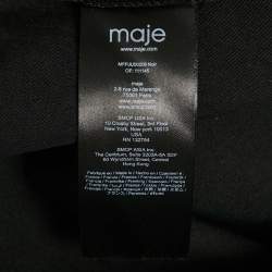 Pre Owned Maje Black Cotton Button Detail Mini Skirt S