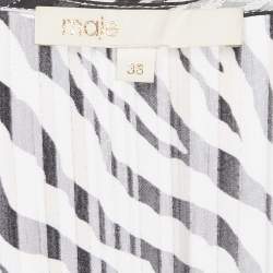 Pre Owned Maje Monochrome Animal Print Lurex Crepe Maxi Dress M