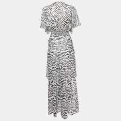 Pre Owned Maje Monochrome Animal Print Lurex Crepe Maxi Dress M