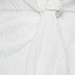 Pre Owned Maje White Swiss Dots Cotton Twisted Mini Dress XS