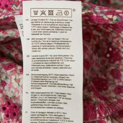 مملوكة مسبقًا Maje Pink Floral Print Cotton Broderie Anglaise Ruche Mini Dress S