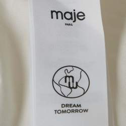 Pre Owned Maje White Beaded Cotton Mini Dress S