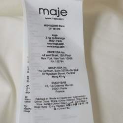 Pre Owned Maje White Beaded Cotton Mini Dress S