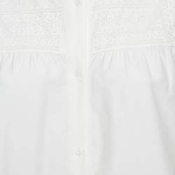Pre Owned Maje White Beaded Cotton Mini Dress S